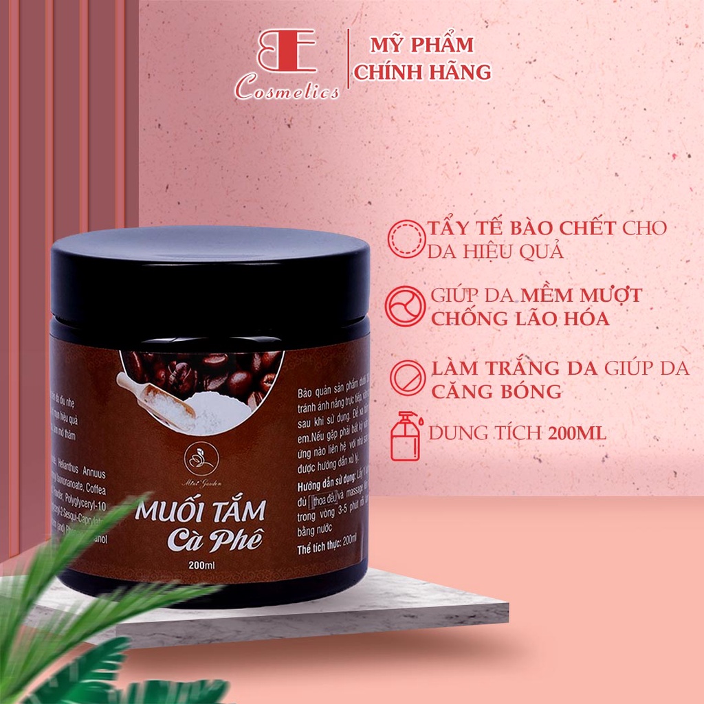 Muối tắm cafe, muối tắm tẩy tế bào chết body Mini Garden 200ml làm trắng da hiệu quả (MT0001) Ebi Cosmetics