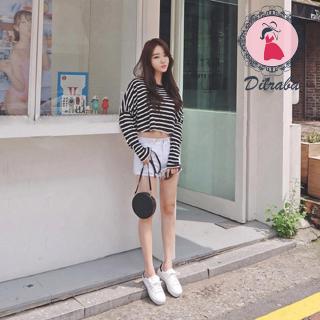 Áo Thun Nữ Dài Tay Kẻ Sọc Ngang Thời Trang