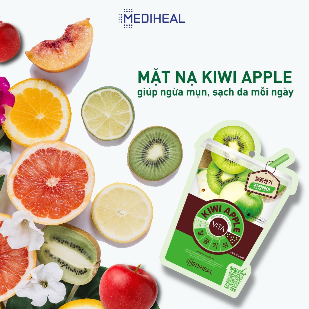 [Mã COSDEP -8% ĐH250k]Mặt Nạ Tinh Chất Kiwi Táo Giúp Da Mềm Mịn Và Khỏe Mạnh Mediheal Kiwi Apple Vita Mask 25ml [K15]