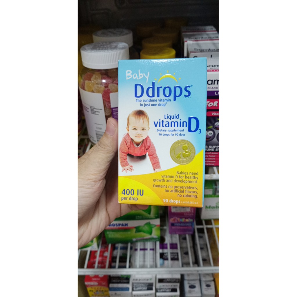 Baby Drop Vitamin D3 cho bé từ sơ sinh của Mỹ date 2024