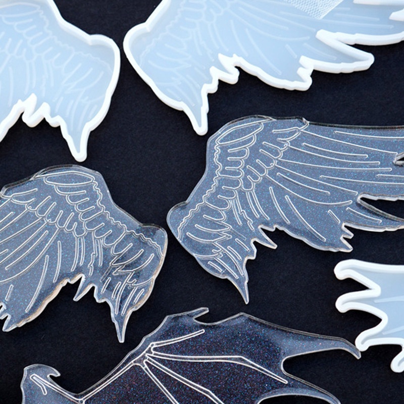 Khuôn Làm Mặt Dây Chuyền Hình Đôi Cánh Thiên Thần Ác Quỷ Bằng Nhựa Epoxy