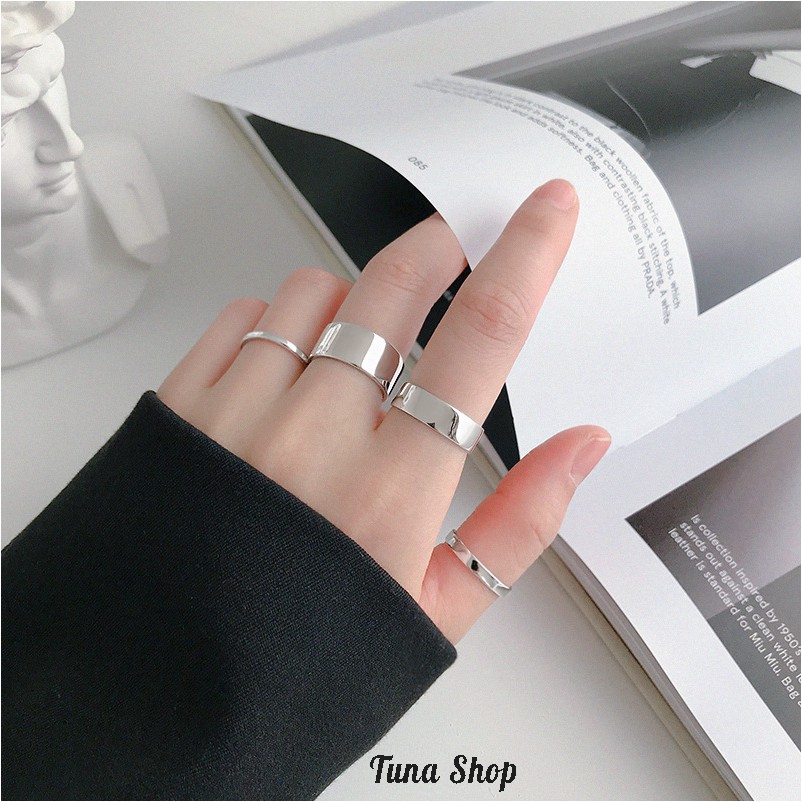 Nhẫn Bạc đôi / Nhẫn Bạc đẹp cao cấp _ Nhận khắc chữ theo yêu cầu_TUNA SHOP Trang sức Bạc cao cấp