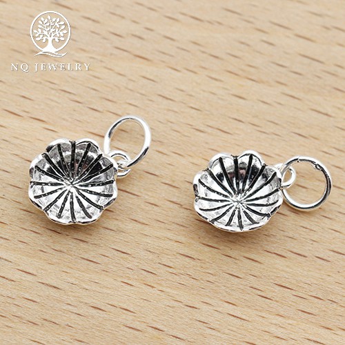Phụ kiện Charm bạc Mặt lá sen treo