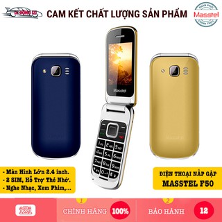 Điện Thoại Nắp Gập Masstel F50 - Khung Kim Loại Sang Trọng, Màn Hình Lớn, Sắc Nét [CHÍNH HÃNG]