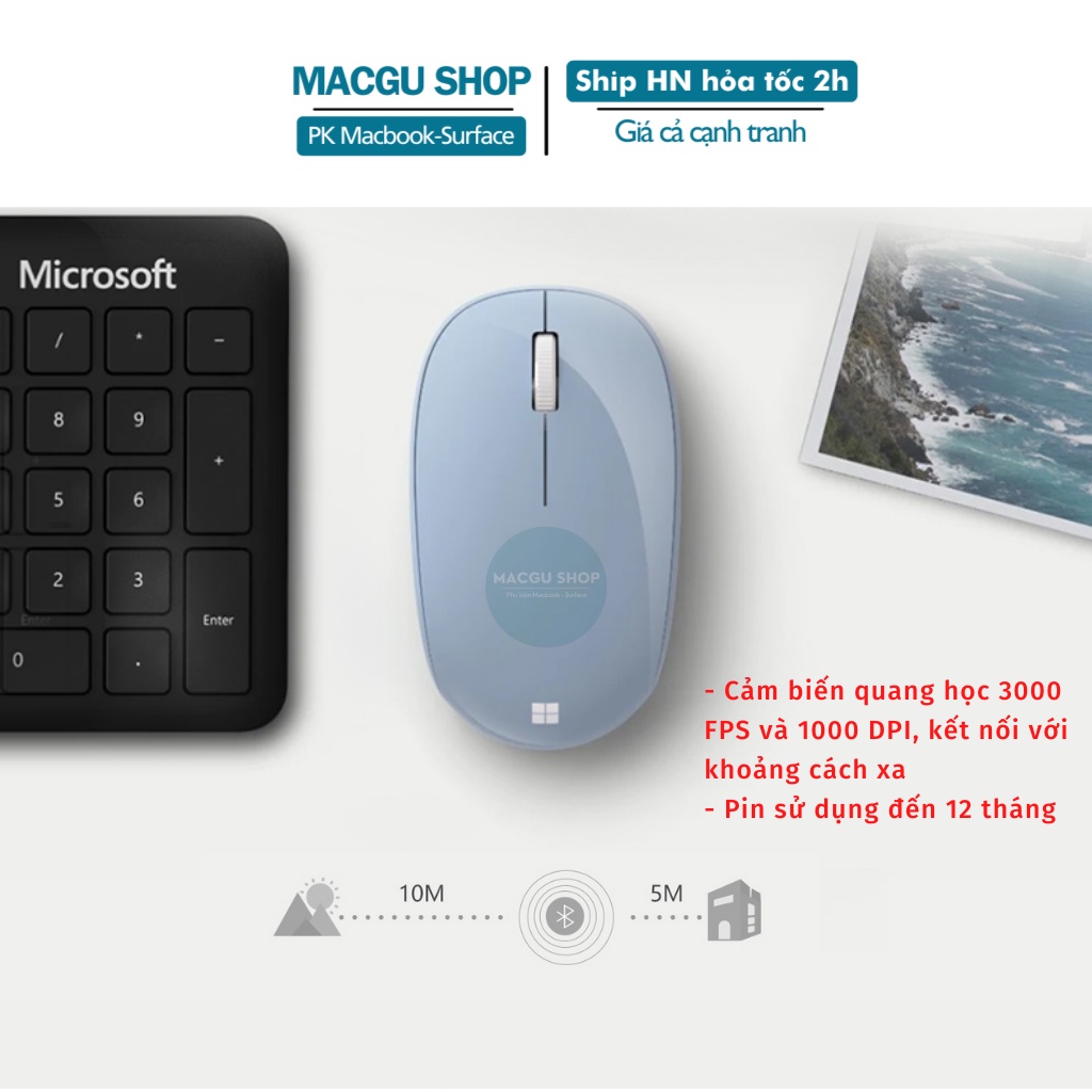 Chuột Microsoft bluetooth không dây Macbook, Laptop, Surface-4 Màu-Hàng chính hãng