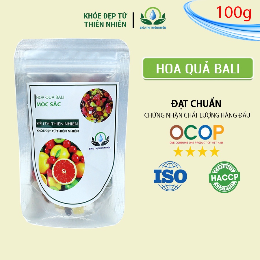 Trà hoa quả bali mộc sắc gói 100g, trà hoa quả nhiệt đới nguyên chất của siêu thị thiên nhiên