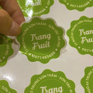 in sticker giấy cán nilon kháng nước