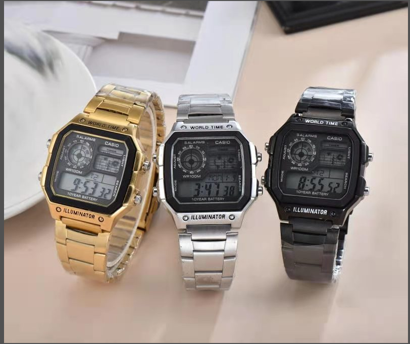 Đồng Hồ Điện Tử Thể Thao Casio Màu Vàng Hồng Cho Nam