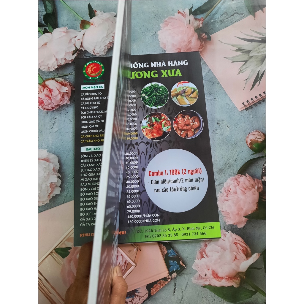 Menu dày 5mm không thấm nước không rách-In Bạch Dương