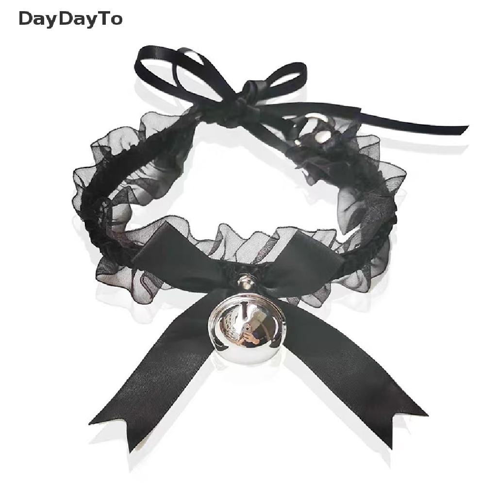 DayDayTo New Adjustable Lace Choker with Bell Sweet Cute Gothic Choker Necklaces Collar .