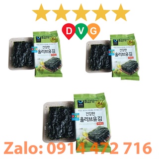 Bịch 3 Gói Lá Kim Ăn Liền Vị Dầu Oliu Truyền Thống Hàn Quốc Daesang 5 Gram x 3