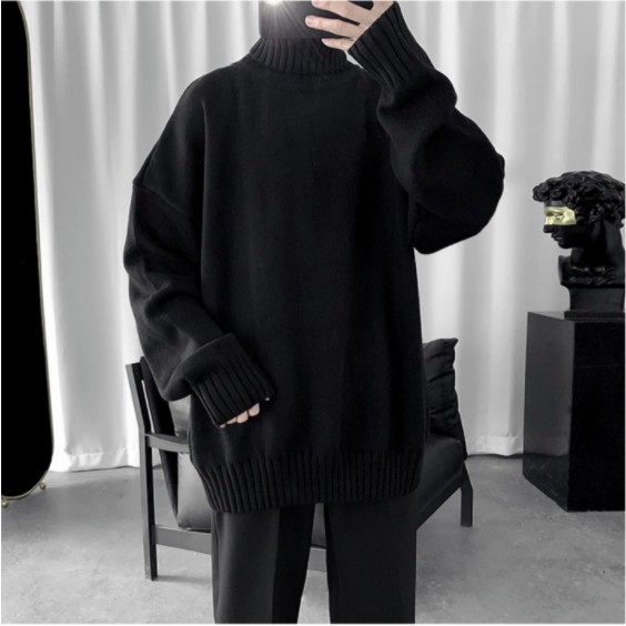 Áo len cổ lọ dáng rộng thiết kế mới thời trang theo phong cách hàn quốc cho nam simple ifashion thời trang nam cotton dày dặn