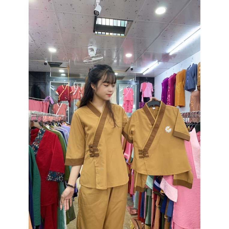 Thời trang trẻ em, bé gái - Đồ lam đi chùa  - Set lam Phật tử  - Huỳnh Gia