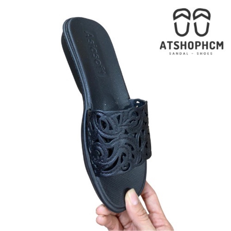 Dép nhựa Asia họa tiết màu Đen cho nữ