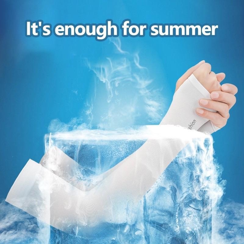 Ống Tay Áo Chống Tia UV Bằng Lụa Lạnh Không Đường May Điều Chỉnh Được Aqua X