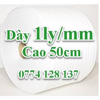 Cuộn Mút Foam Dày 1mm/ 1ly Cao 50cm Bọc, Gói Hàng