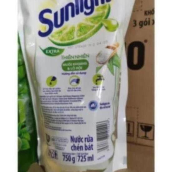 SUNLIGHT Nước Rửa Chén 750g dạng túi Matcha Trà Xanh Nhật , Muối Khoáng Lô Hội TrắngThiên Nhiên 750 g - uri1