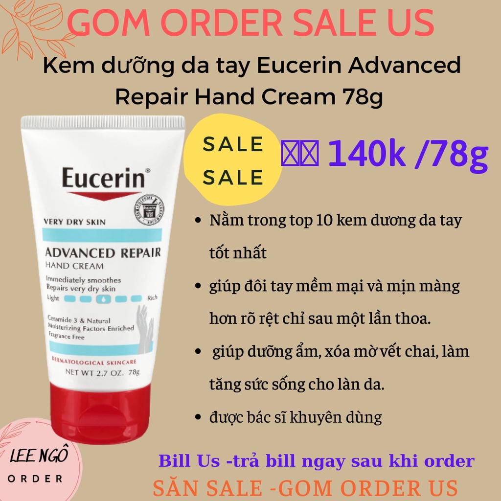 KEM DƯỠNG DA TAY EUCERIN Advanced Repair Hand Cream 75ML