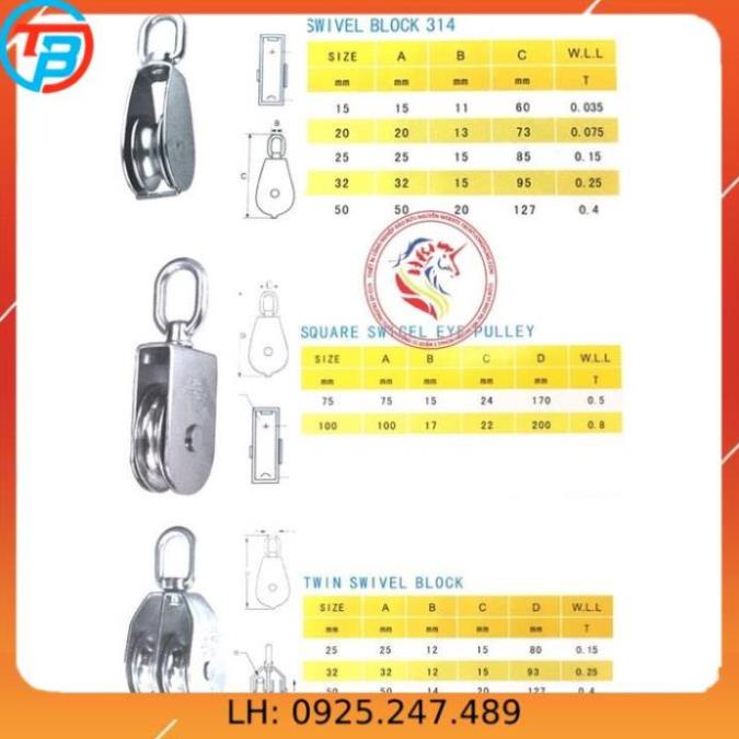 Ròng rọc INOX 304 số 32 Cáp Thép Thái Bình Vina