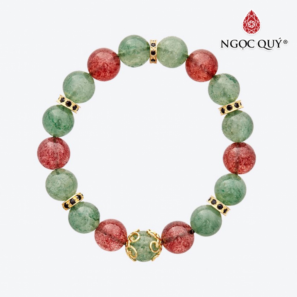Vòng tay TA dâu phối charm đính đá - Ngọc Quý