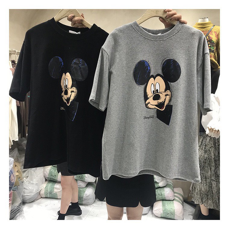 [Hàng Quảng Châu Cao Cấp] Áo Phông Ngắn Tay Unisex Mickey Nam Nữ