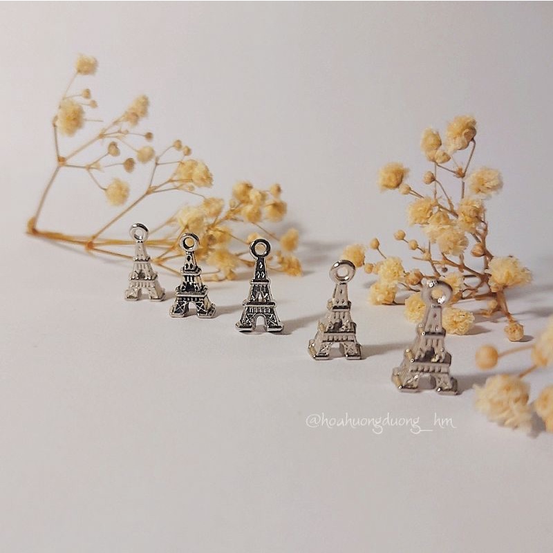 Nguyên liệu HANDMADE DIY charm tháp Eiffel làm vòng tay vòng chân trang sức phụ kiện