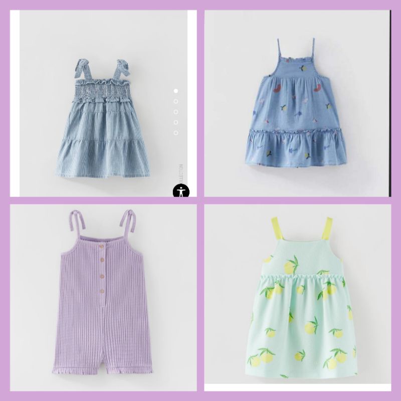 Zara Auth - Đầm 2 dây bé gái