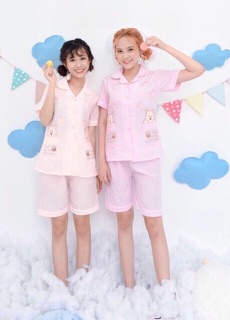 Bộ pijama thêu gấu, hàng nhập