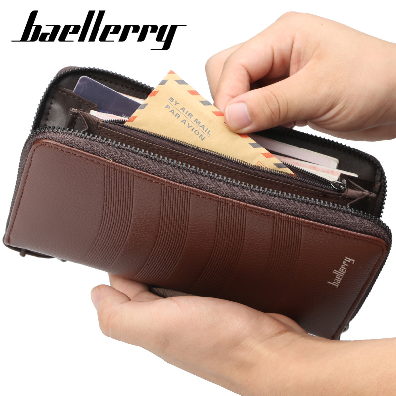 「COD」Baellerry Men's Clutch Bag Business Casual Multi-card Zipper Wallet