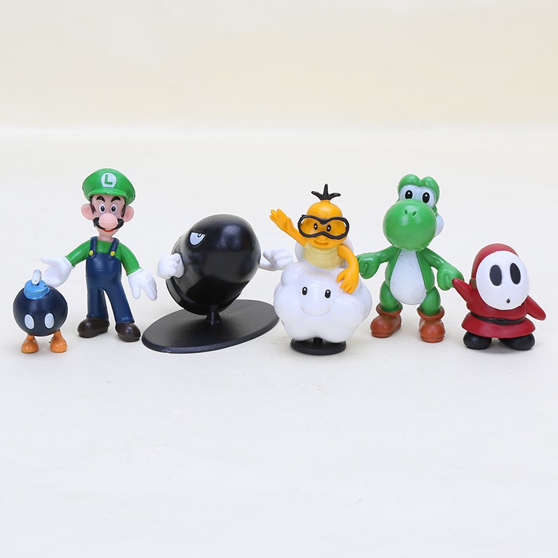 22 tượng PVC 3-7cm Mario Luigi Wario Toad Bowser Yoshi Peach Daisy Goomba Koopa Super Mario Bros