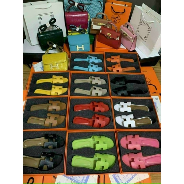 Dép lê hm da sần fullbox full màu