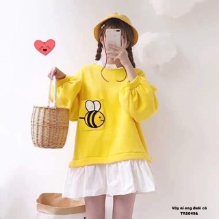 Váy nỉ ong đuôi cá -TR/HS