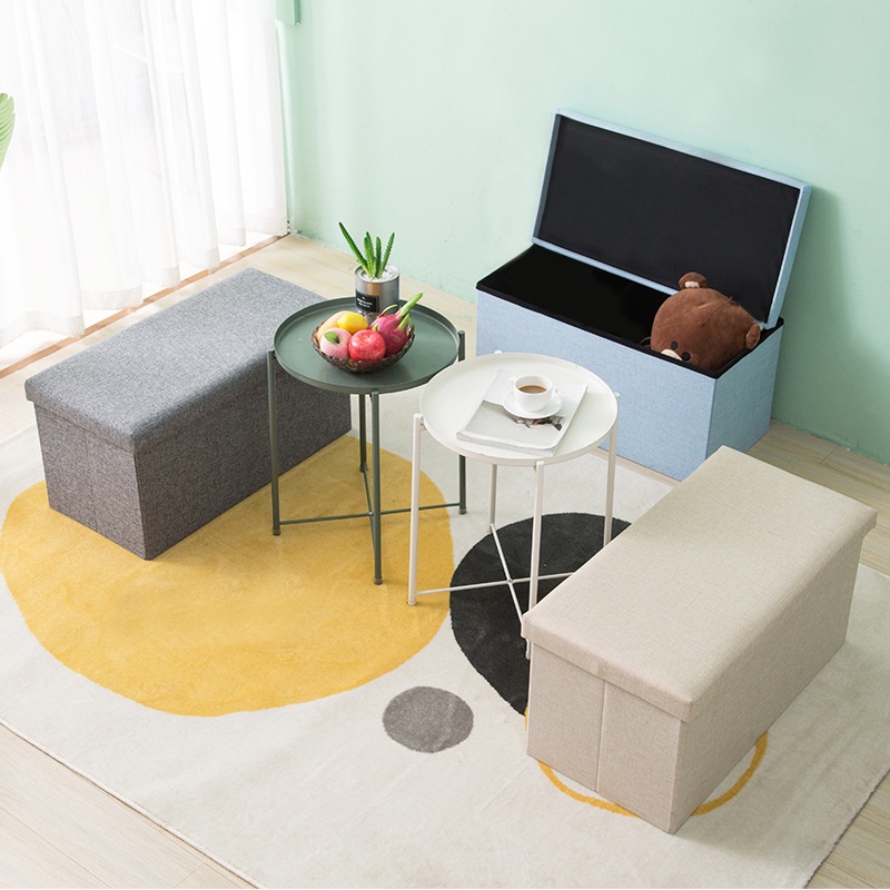 Hộp vải đựng đồ đa năng kiêm ghế ngồi khung gỗ chắc chắn chịu lực Oron