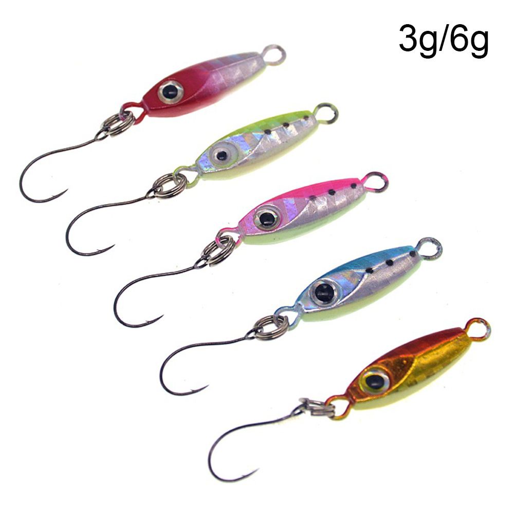 Mồi Câu Cá Nhân Tạo Bằng Kim Loại Cứng 2.7CM 4.5CM 3g 6g Có Móc