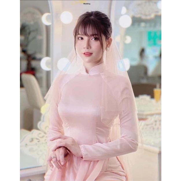 áo dài hỏi cưới kết chuỗi đi tiệc, đám cưới sự kiện lụa bóng