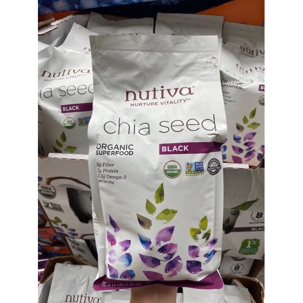 Hạt Chia Mỹ Nutifood Nutiva Organic Chia Seeds Bịch 1,36kg