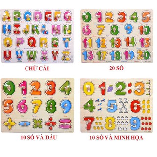 Bảng Ghép Hình Thông Minh Núm Gỗ Loại 20x30 cm Nhiều Chủ Đề (Chọn Mẫu) - Hàng Đẹp Y Hình