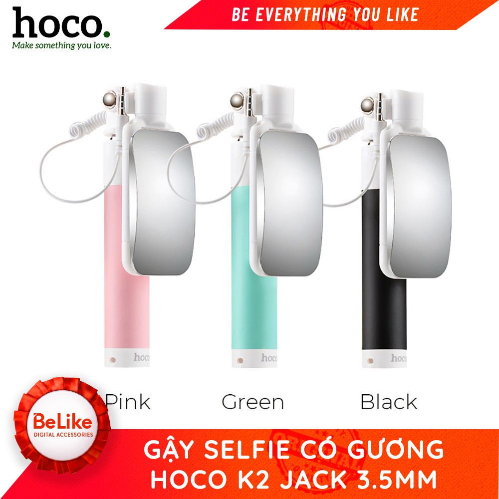 Gậy chụp ảnh Selfie có Gương Hoco K2, jack cắm 3,5mm - Hàng cao cấp | BigBuy360 - bigbuy360.vn