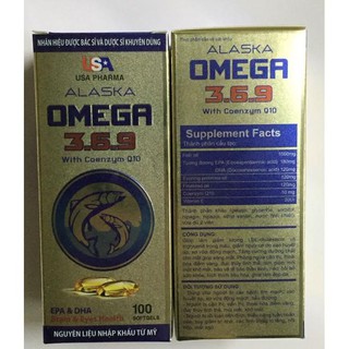 Dầu Cá Alaska Omega 3.6.9 Hộp 100 viên - Bổ Não, Tăng Cường Thị Lực, Giảm Nguy Cơ Mắc Bệnh Tim Mạch