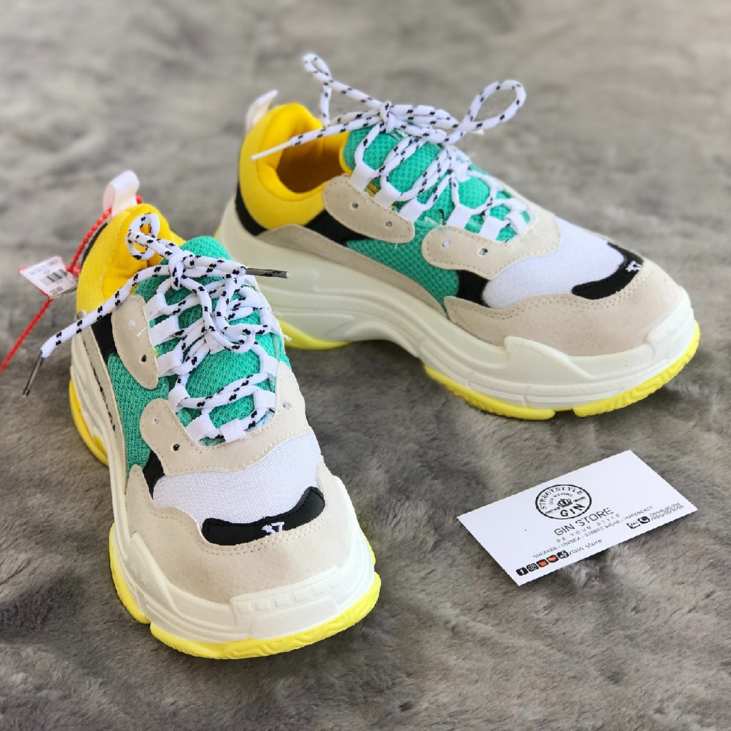 Giày sneaker balen xanh vàng - Gin store