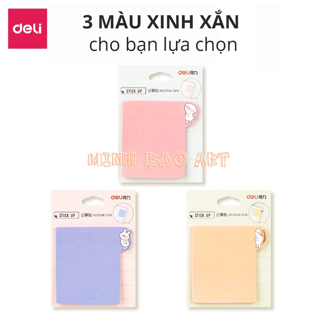 GIẤY NHỚ 30 TỜ DELI 110X80MM - HỒNG/ CAM/ TÍM - 21516