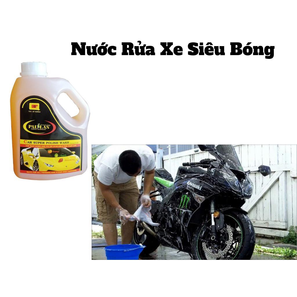 Combo 3 Bình Dung Dịch Rửa Xe Tạo Bọt Siêu Bóng Pallas Tặng Kèm Khăn 4500ml