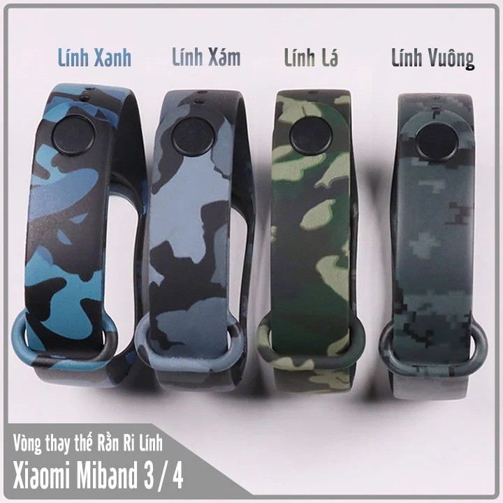 Vòng thay thế Xiaomi Miband 3 / 4 màu lính rằn ri