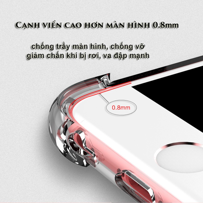 Ốp Lưng Iphone Viền Chống Sốc, Nhựa Dẻo Silicon Trong Suốt T-Rex ( Iphone 6 7 8 PLUS X XS XR 11 12 PRO MAX)