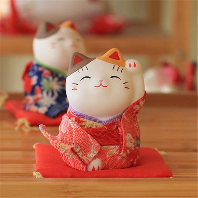 Mèo KIMONO mini - trang trí trưng bày may mắn