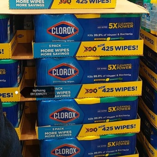 KHĂN GIẤY ƯỚT CHUYÊN DỤNG CLOROX . VỪA LÀM SẠCH VỪA DIỆT KHUẨN 99%.