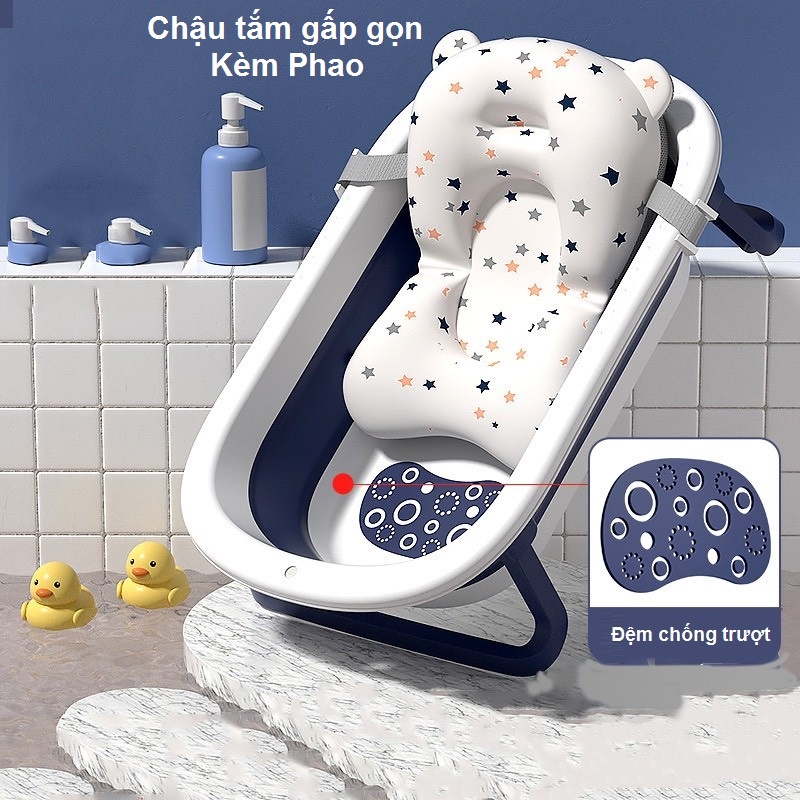 Chậu tắm gấp gọn cao cấp cho bé 0-7 tuổi (Size To)