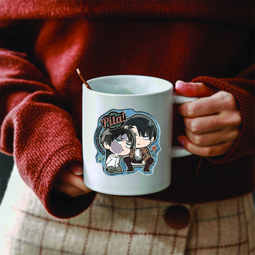 Cốc sứ trắng in hình ATTACK ON TITAN Đại Chiến Titan anime chibi dễ thương xinh xắn M2
