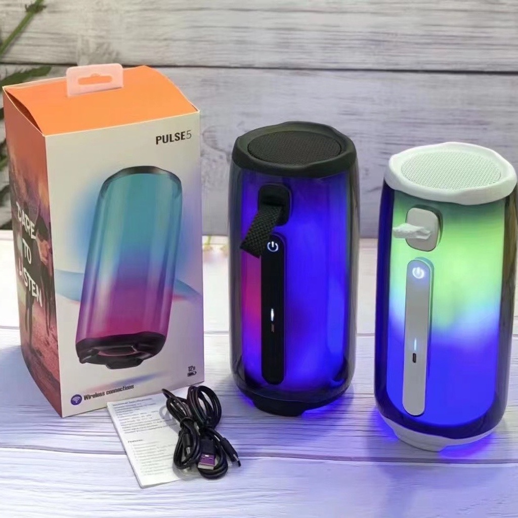 Loa Bluetooth Pulse 5 Cao Cấp, Âm Thanh Sống Động Công Suất Lớn, Đèn Led Full 360 Độ Theo Nhạc Bảo Hành 06 Tháng