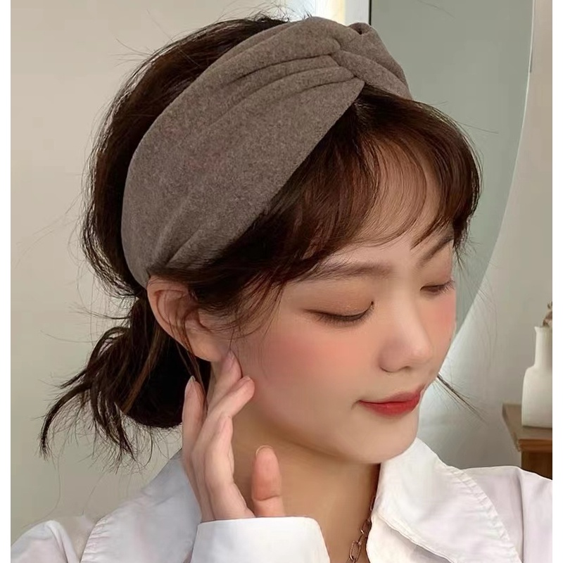 Băng Đô Cài Tóc Bản Rộng Phong Cách Hàn Quốc Thời Trang Mùa Đông Cho Nữ